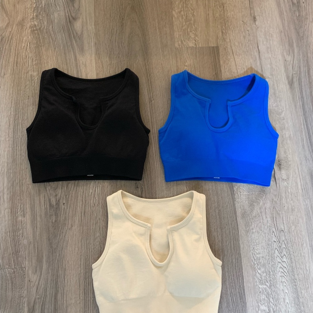 QQQ 3 piece seamless ribbed top